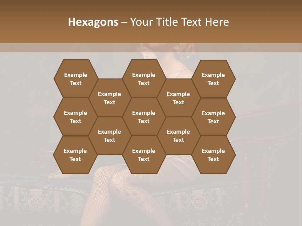 Fascinating Golden Portrait PowerPoint Template