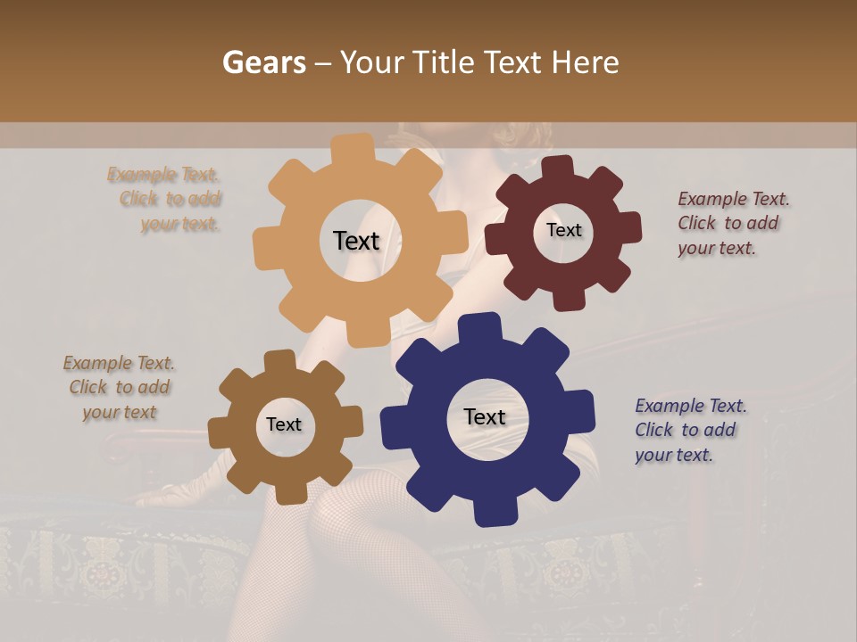 Fascinating Golden Portrait PowerPoint Template