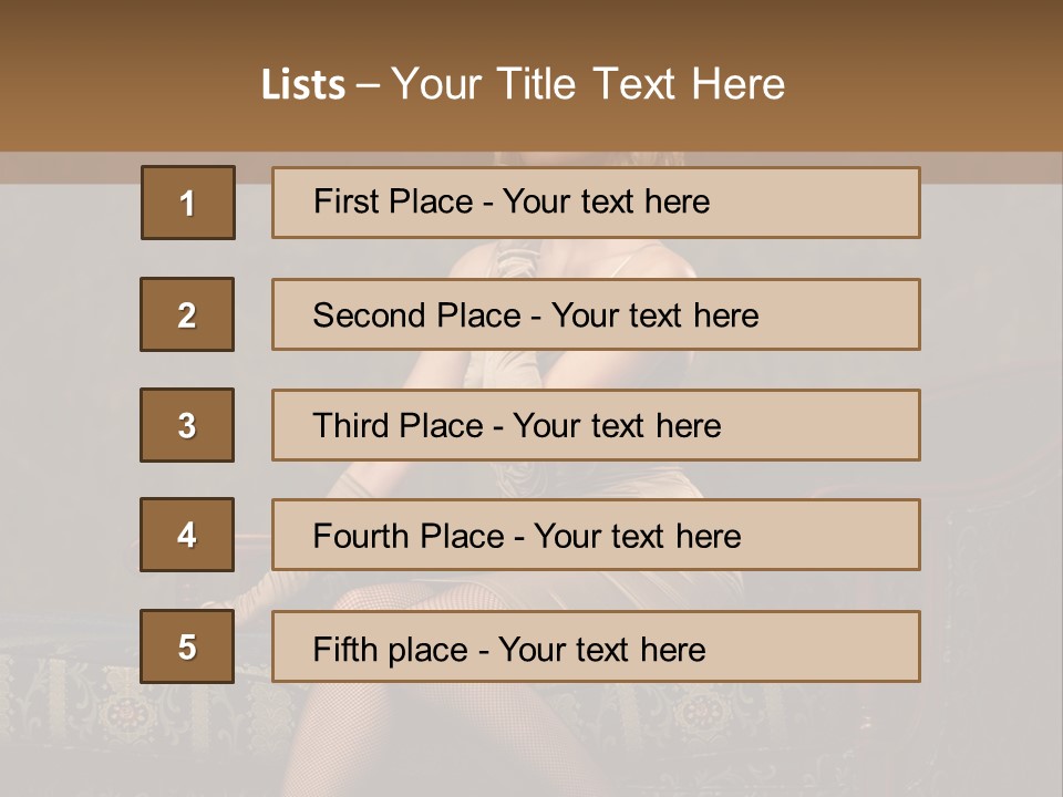 Fascinating Golden Portrait PowerPoint Template