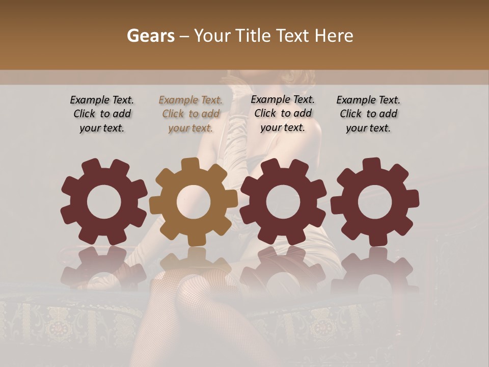 Fascinating Golden Portrait PowerPoint Template