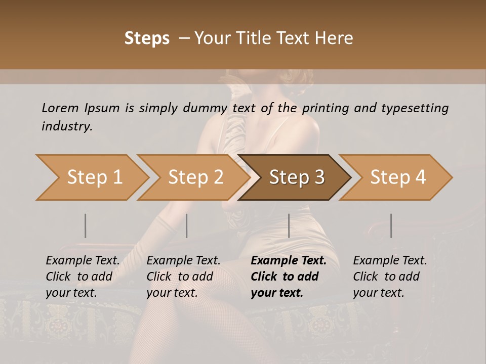 Fascinating Golden Portrait PowerPoint Template