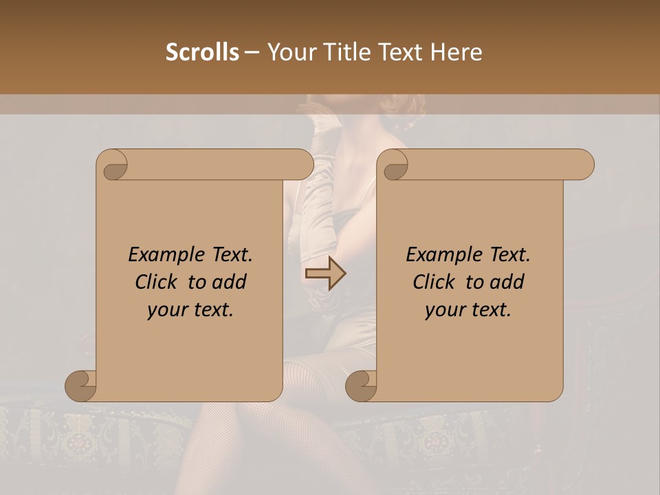 Fascinating Golden Portrait PowerPoint Template