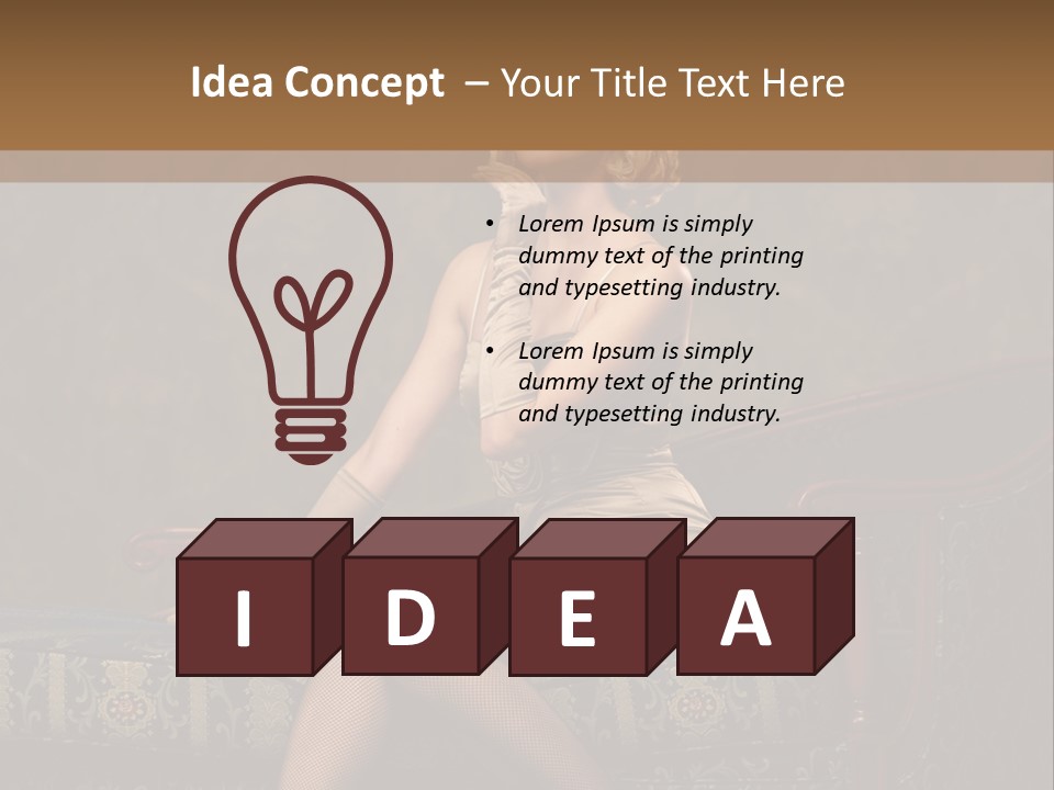 Fascinating Golden Portrait PowerPoint Template