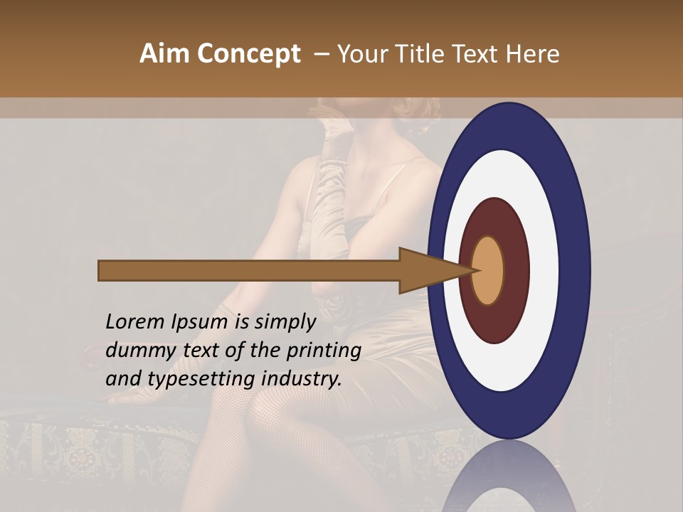 Fascinating Golden Portrait PowerPoint Template