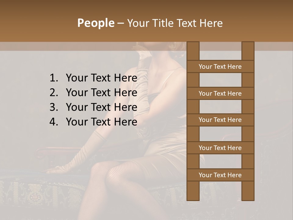 Fascinating Golden Portrait PowerPoint Template