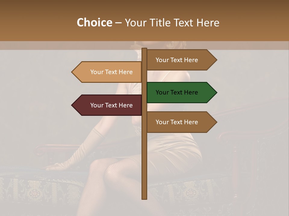 Fascinating Golden Portrait PowerPoint Template