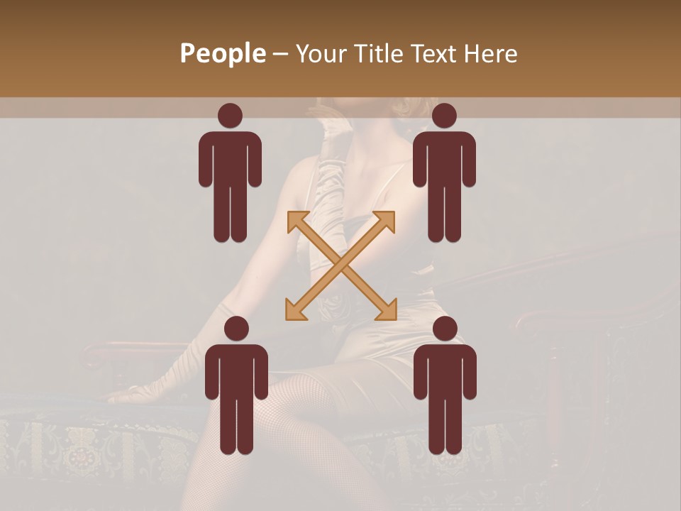 Fascinating Golden Portrait PowerPoint Template