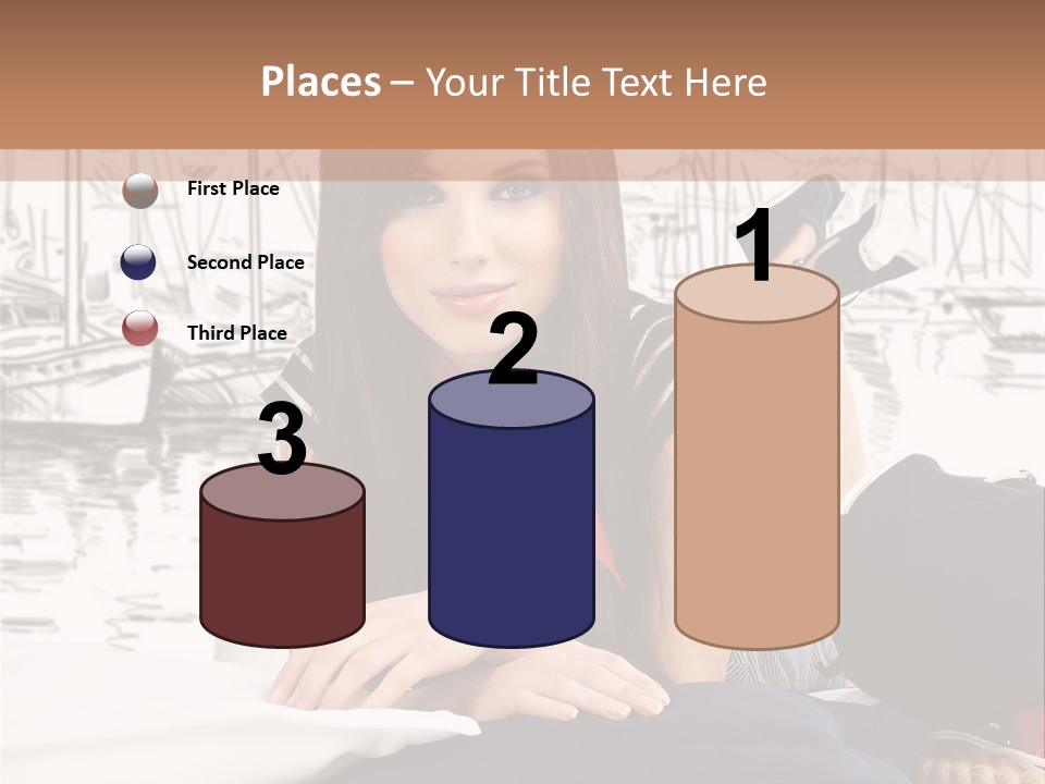 Natural Pose European PowerPoint Template