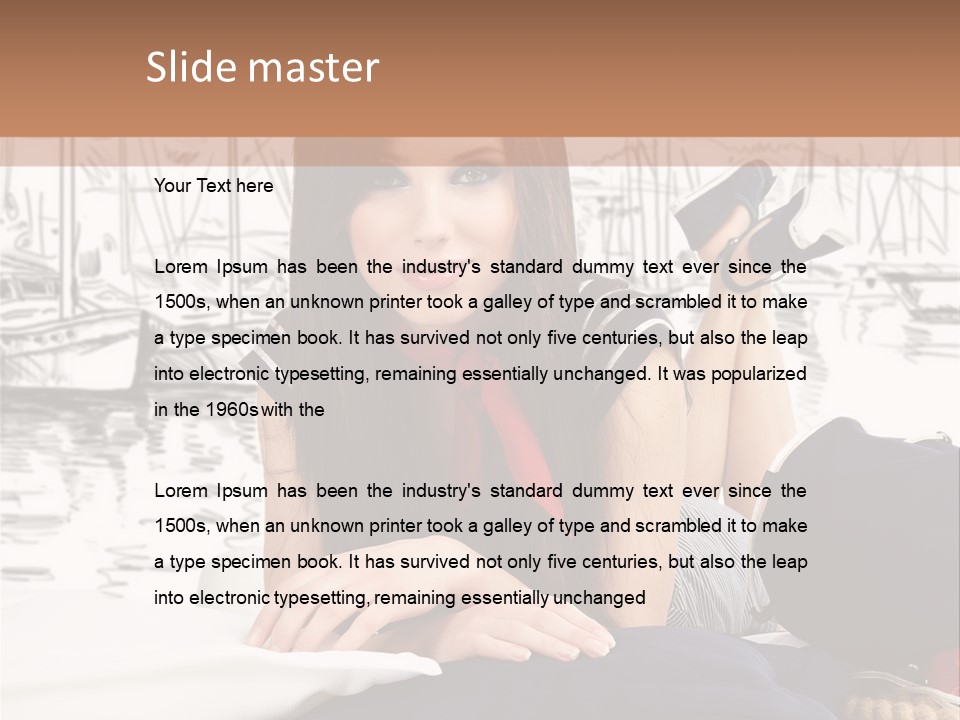 Natural Pose European PowerPoint Template