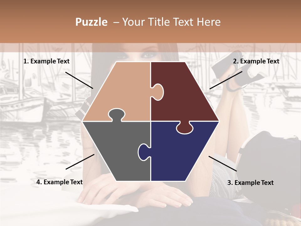 Natural Pose European PowerPoint Template