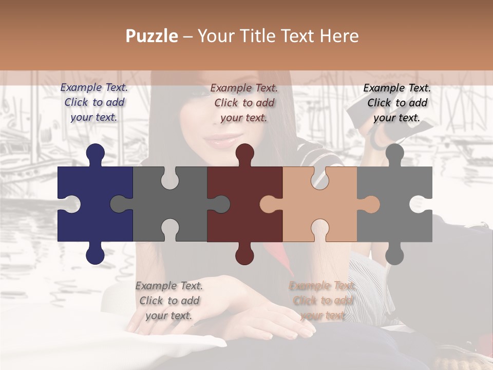 Natural Pose European PowerPoint Template