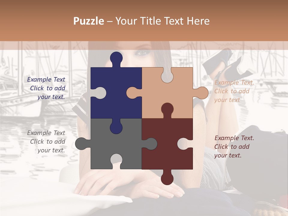 Natural Pose European PowerPoint Template