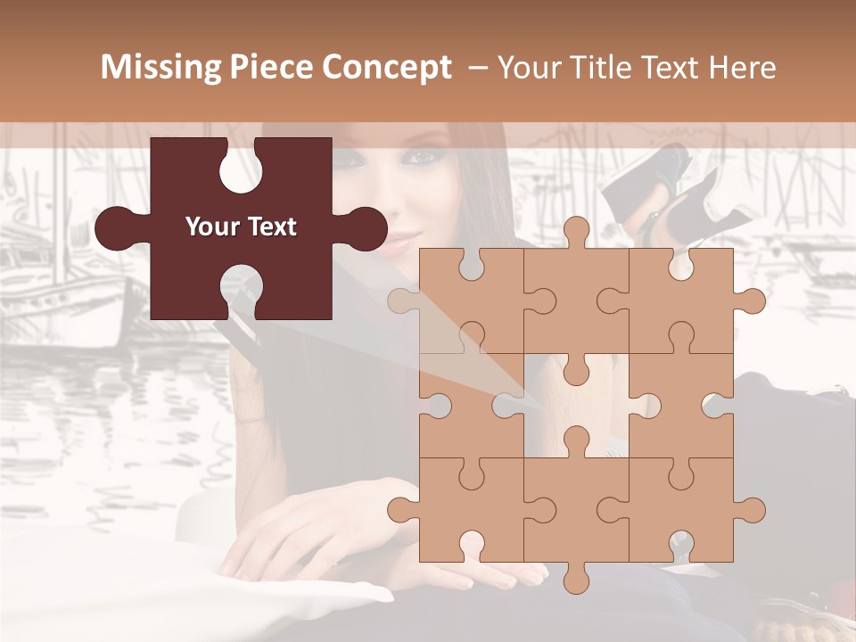 Natural Pose European PowerPoint Template