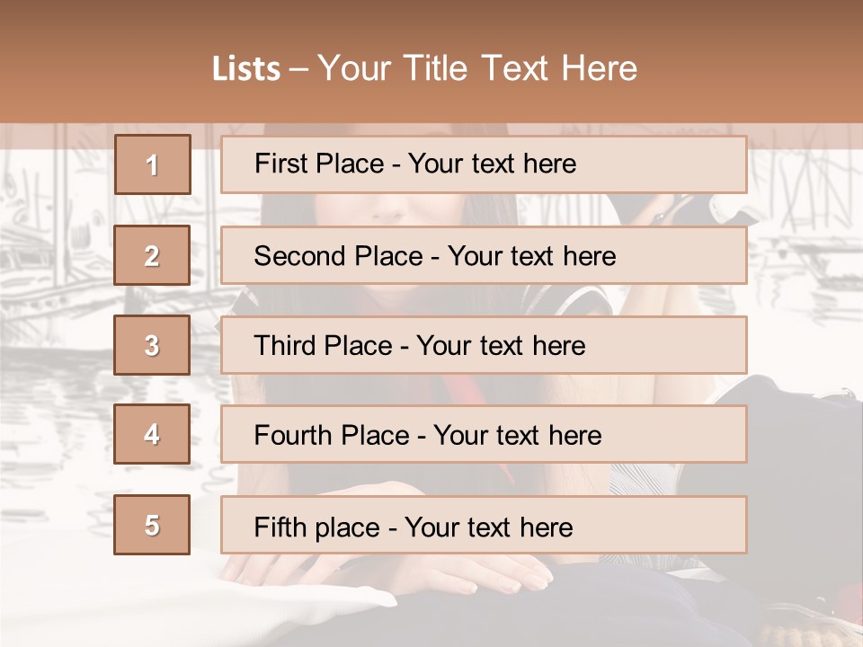Natural Pose European PowerPoint Template