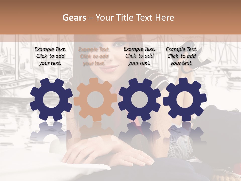 Natural Pose European PowerPoint Template