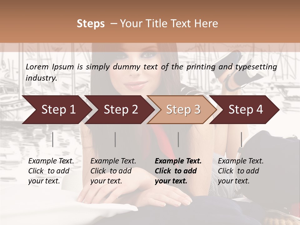 Natural Pose European PowerPoint Template