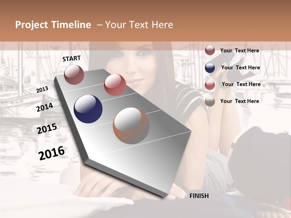Natural Pose European PowerPoint Template
