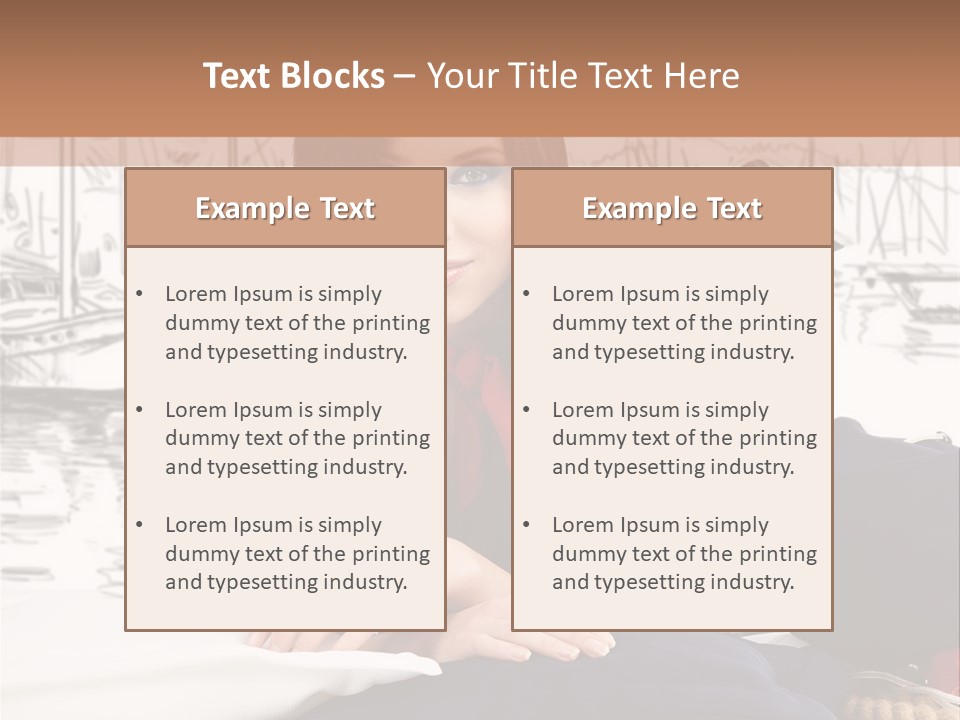 Natural Pose European PowerPoint Template