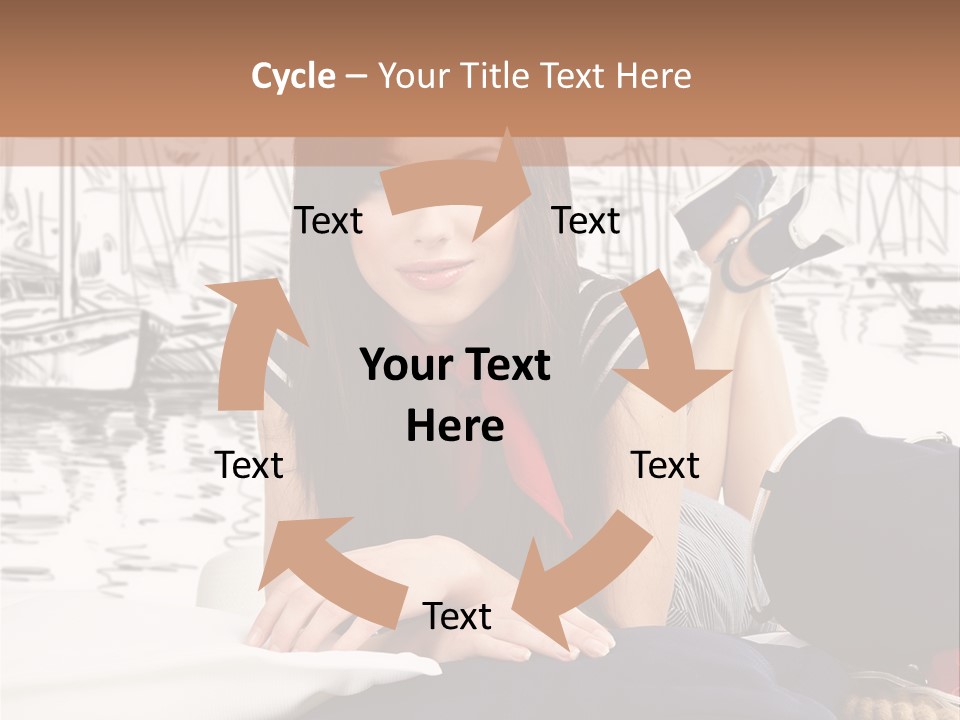 Natural Pose European PowerPoint Template