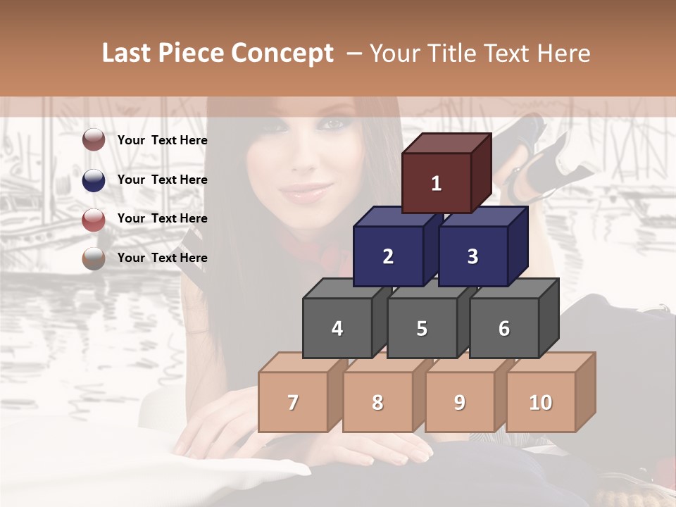 Natural Pose European PowerPoint Template