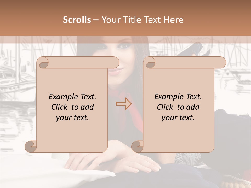 Natural Pose European PowerPoint Template