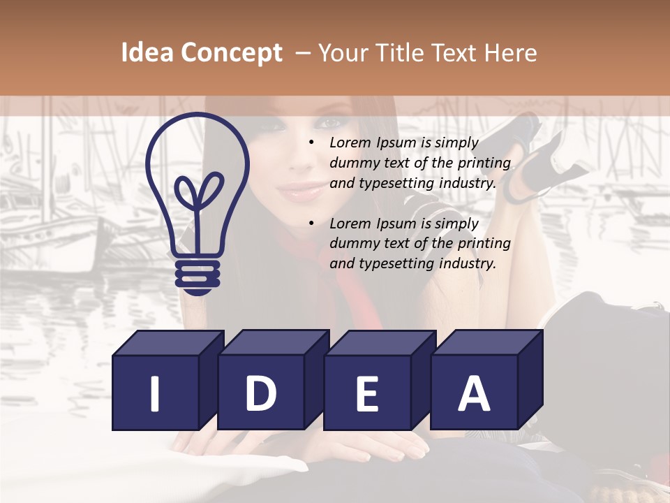 Natural Pose European PowerPoint Template