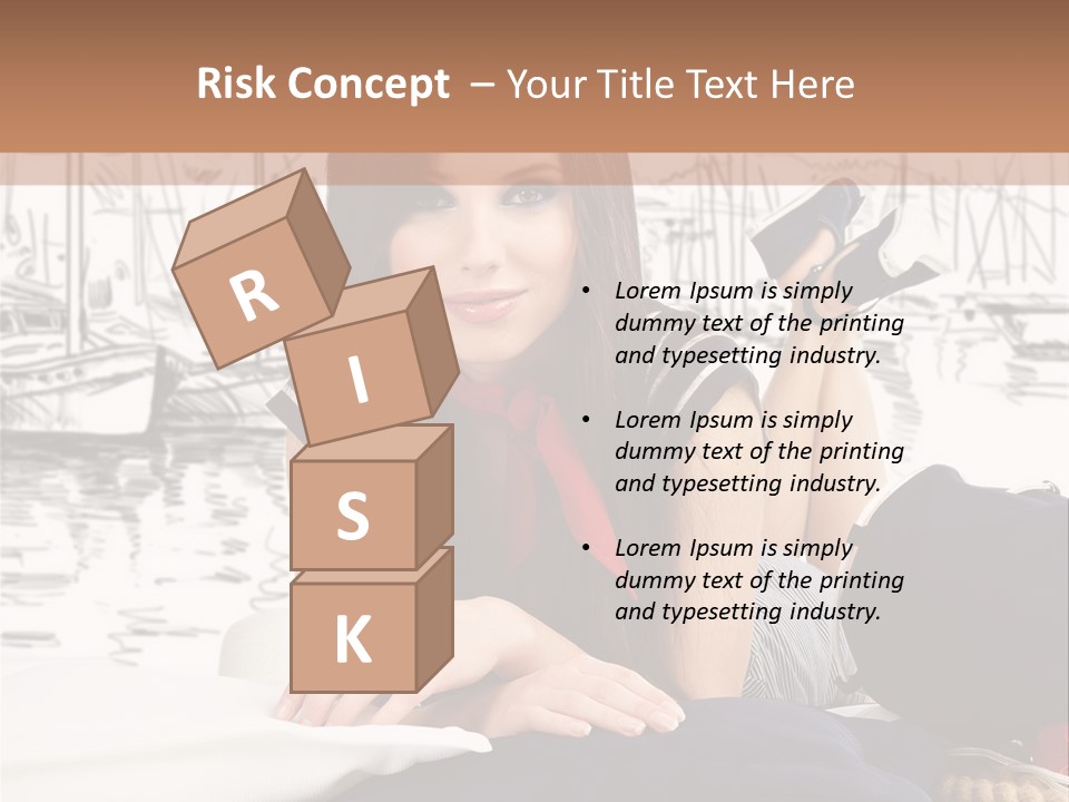 Natural Pose European PowerPoint Template