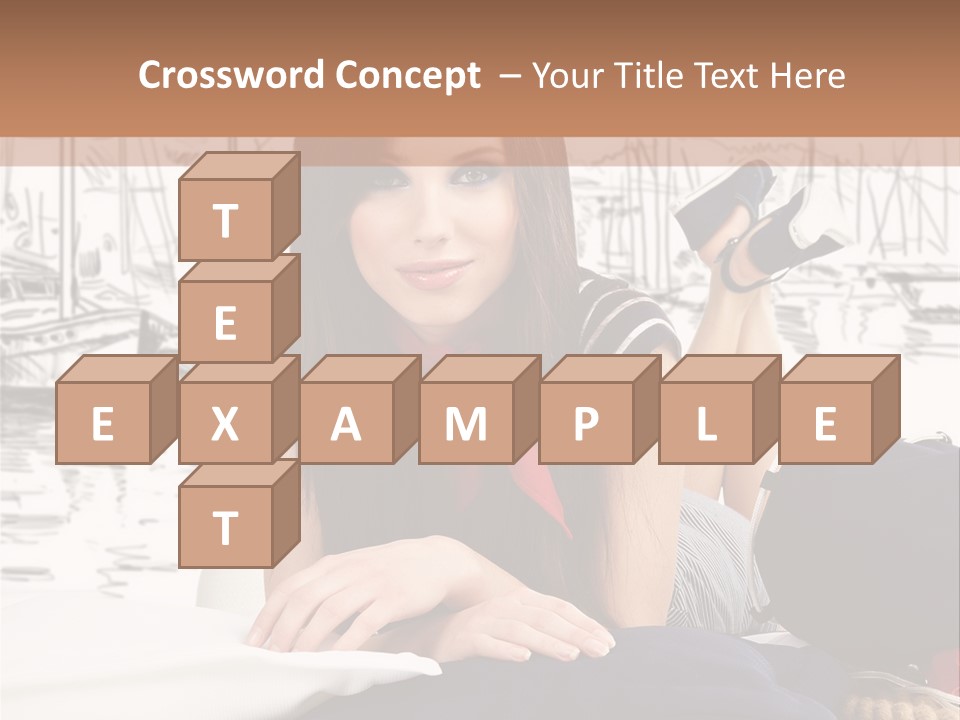 Natural Pose European PowerPoint Template