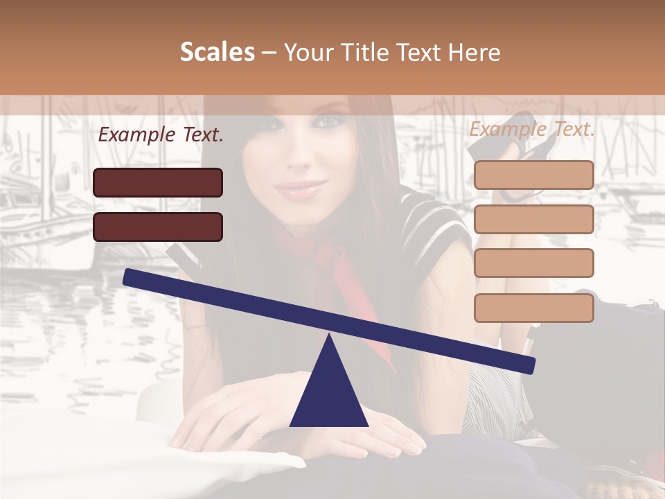 Natural Pose European PowerPoint Template