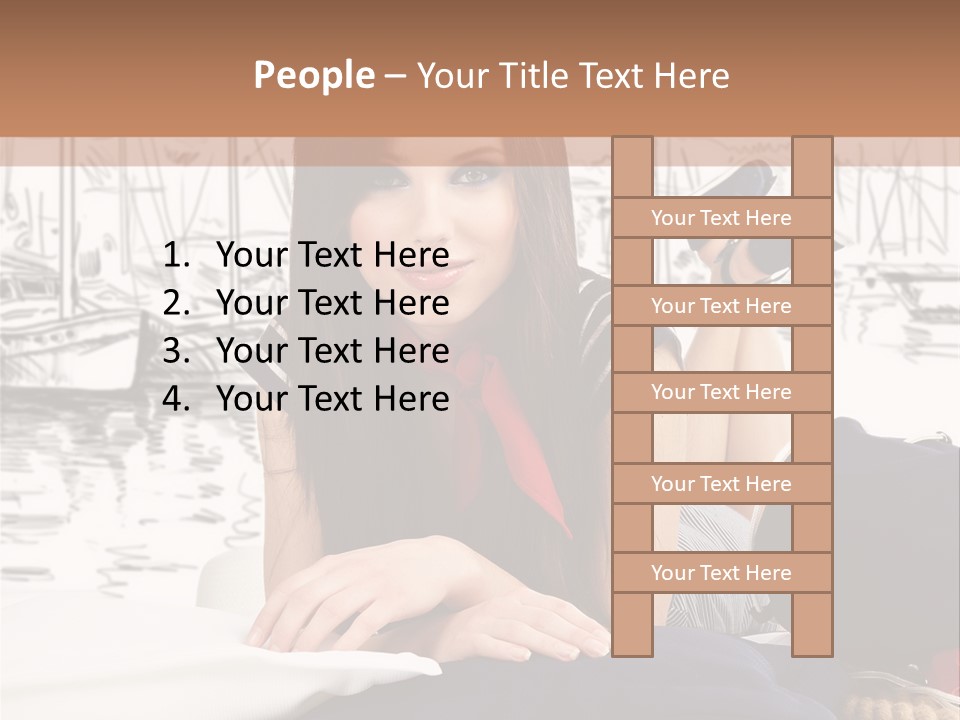 Natural Pose European PowerPoint Template