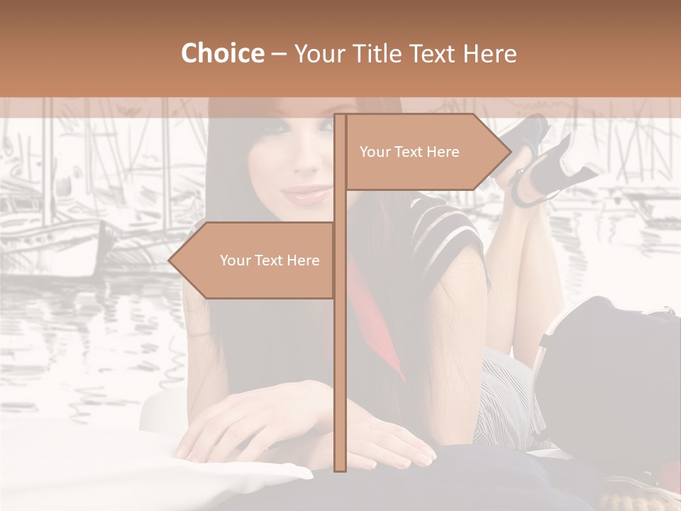 Natural Pose European PowerPoint Template