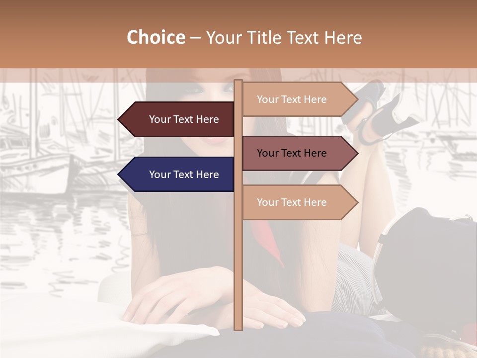 Natural Pose European PowerPoint Template