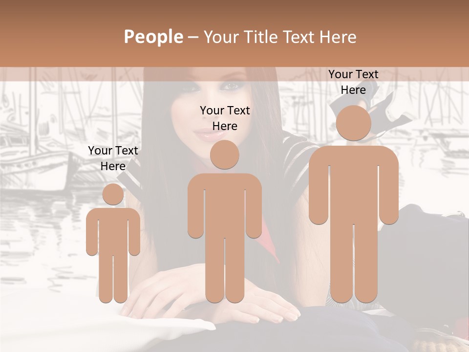 Natural Pose European PowerPoint Template