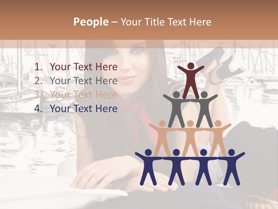 Natural Pose European PowerPoint Template