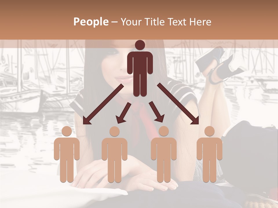 Natural Pose European PowerPoint Template