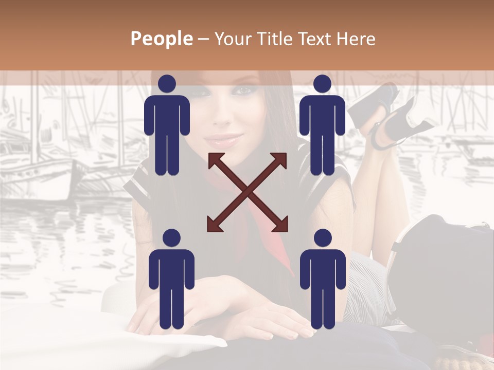 Natural Pose European PowerPoint Template