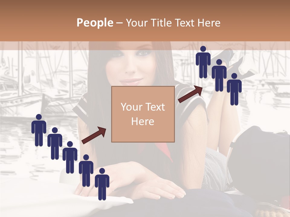 Natural Pose European PowerPoint Template