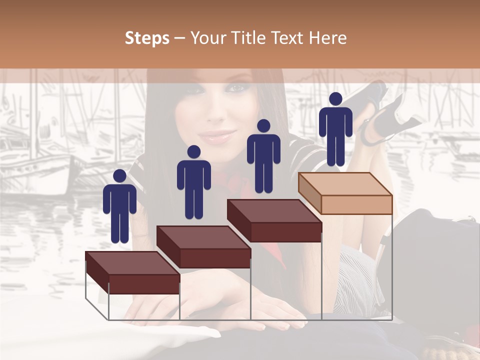 Natural Pose European PowerPoint Template