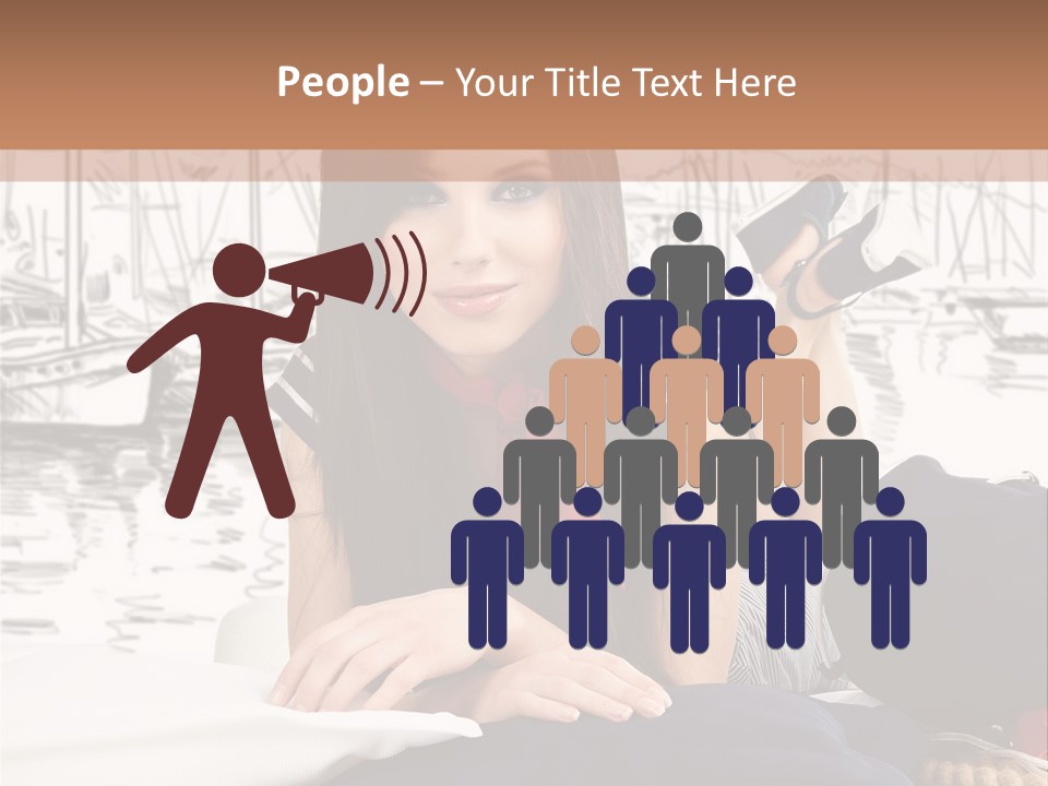 Natural Pose European PowerPoint Template