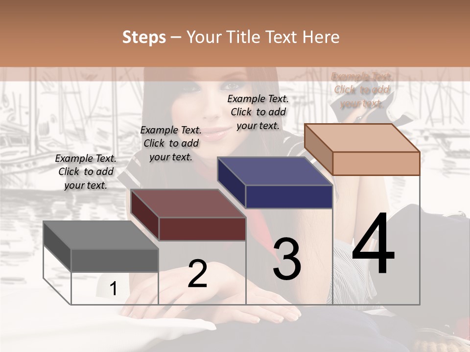 Natural Pose European PowerPoint Template