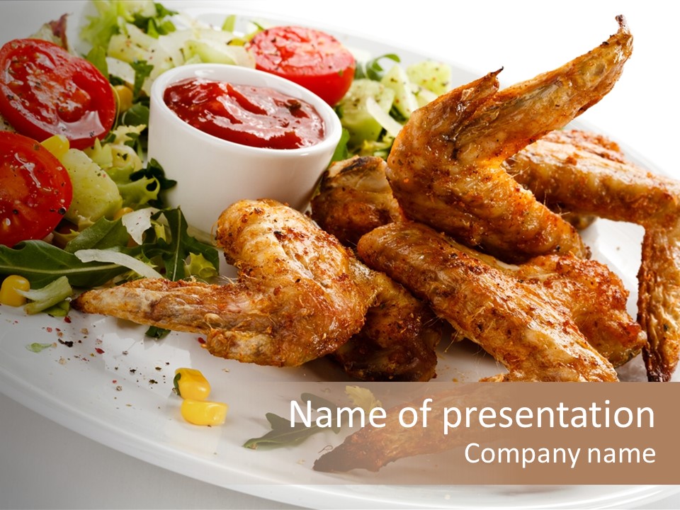 Condiment White Meat PowerPoint Template