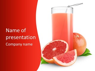 Refreshment Straw Fresh PowerPoint Template