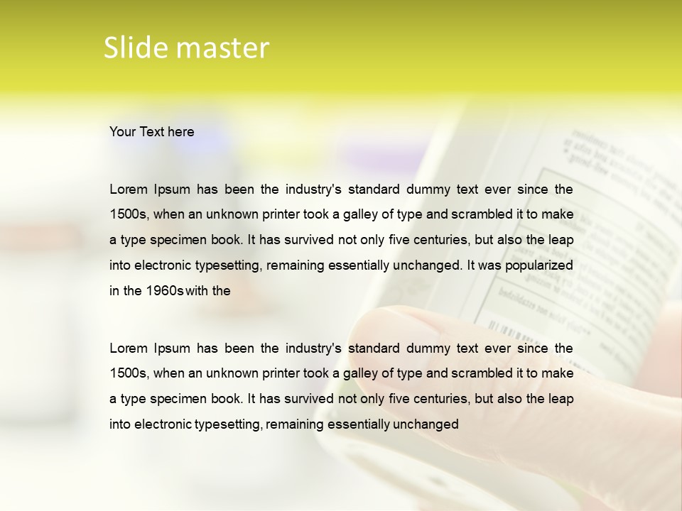 Pharmaceuticals Reading Medicines PowerPoint Template