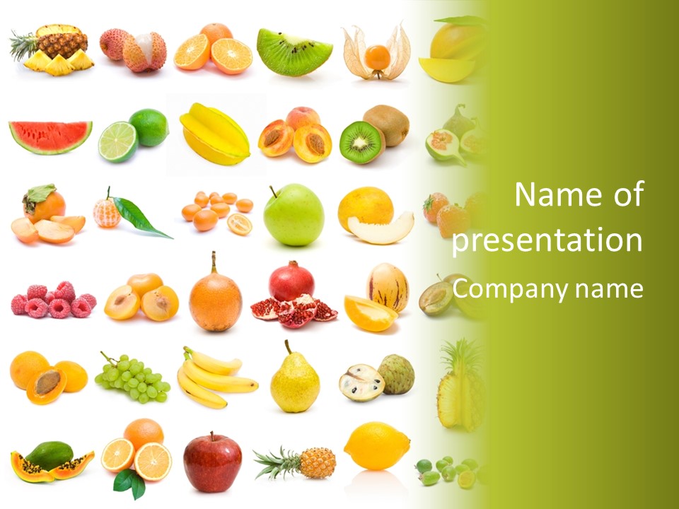 Water Kiwi Ananas PowerPoint Template