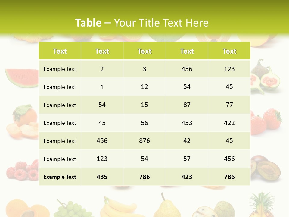 Water Kiwi Ananas PowerPoint Template