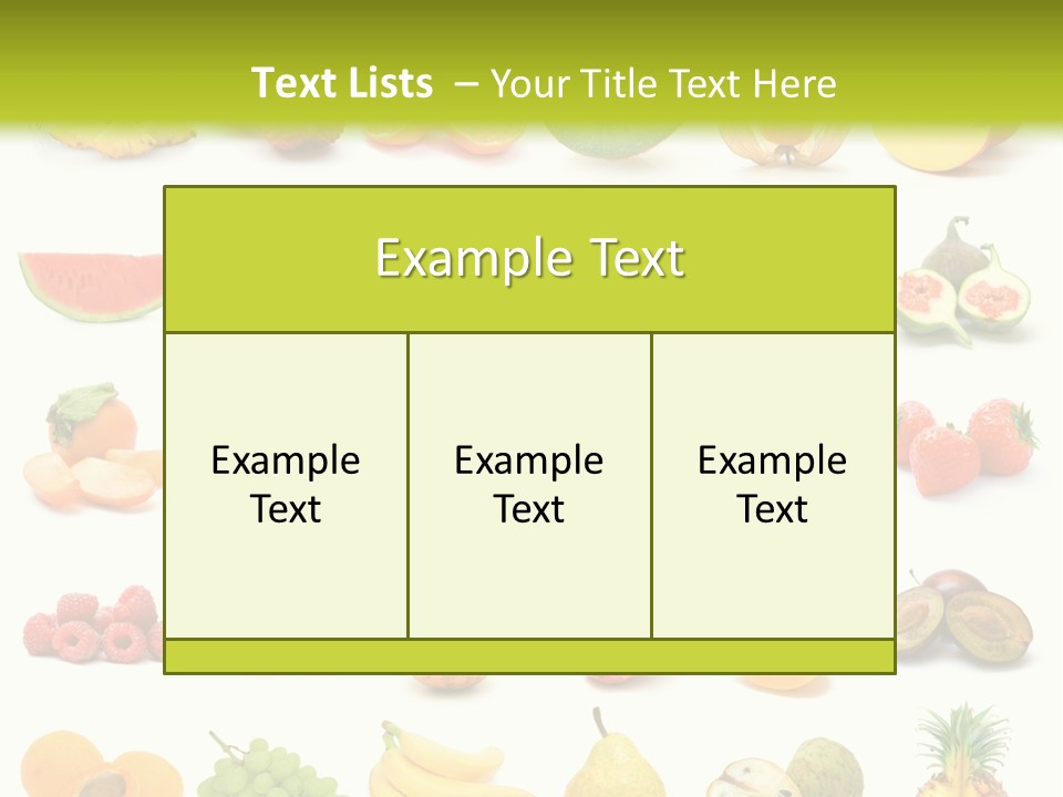 Water Kiwi Ananas PowerPoint Template