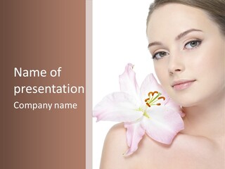 Flower Young Face PowerPoint Template