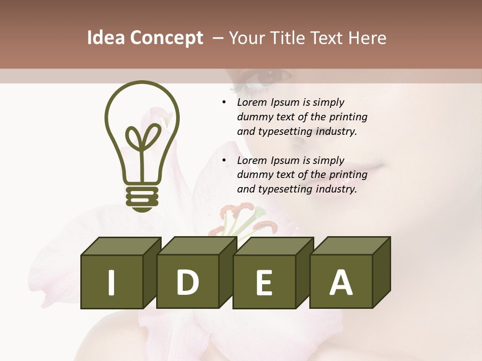 Flower Young Face PowerPoint Template