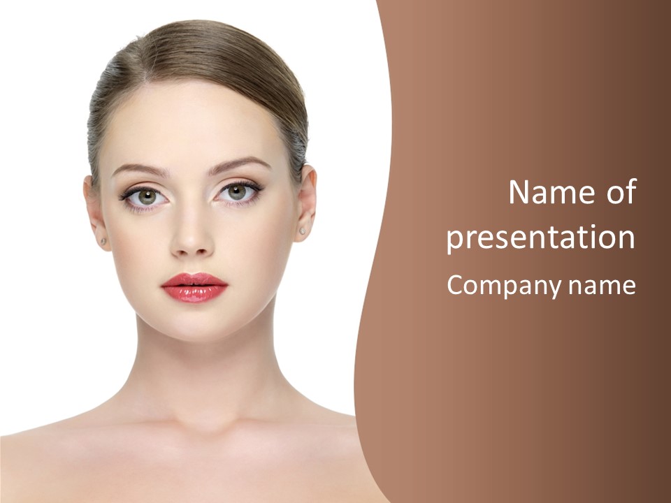 Lipstick Caucasian Teenager PowerPoint Template