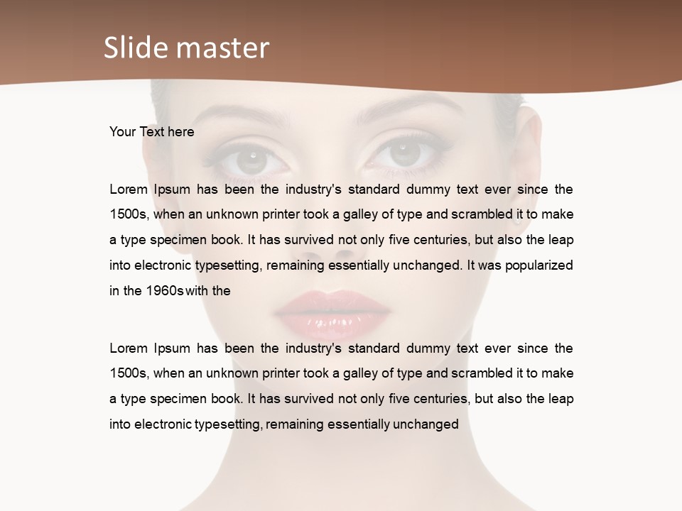 Lipstick Caucasian Teenager PowerPoint Template